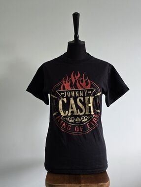 Zion Rootswear Black Johnny Cash 'Ring of Fire' Graphic Tee